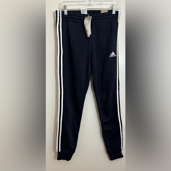 Adidas Jogger Essentials Fleece 3-Stripes Women's SM Dark Blue Sweat Pants NWT - Picture 7 of 7